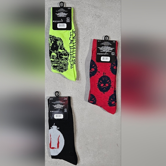 Horror Movie Sock Collection Serial Killer 3 Pack - Beetlejuice, IT and Jason - Picture 2 of 2